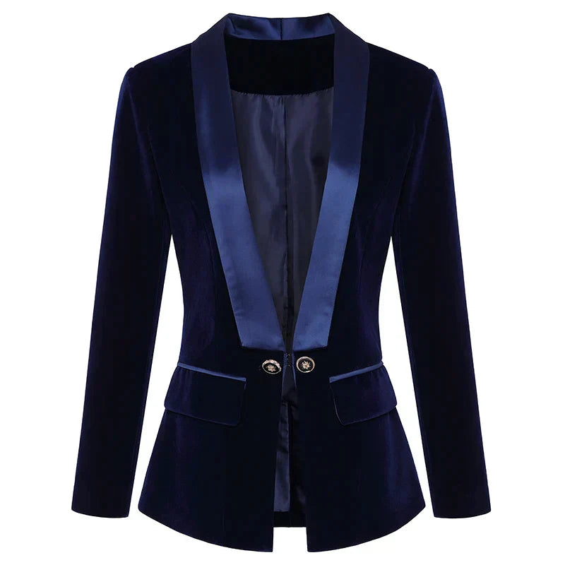 Luca - Luxe Fluwelen Smoking Blazer met Satijnen Revers