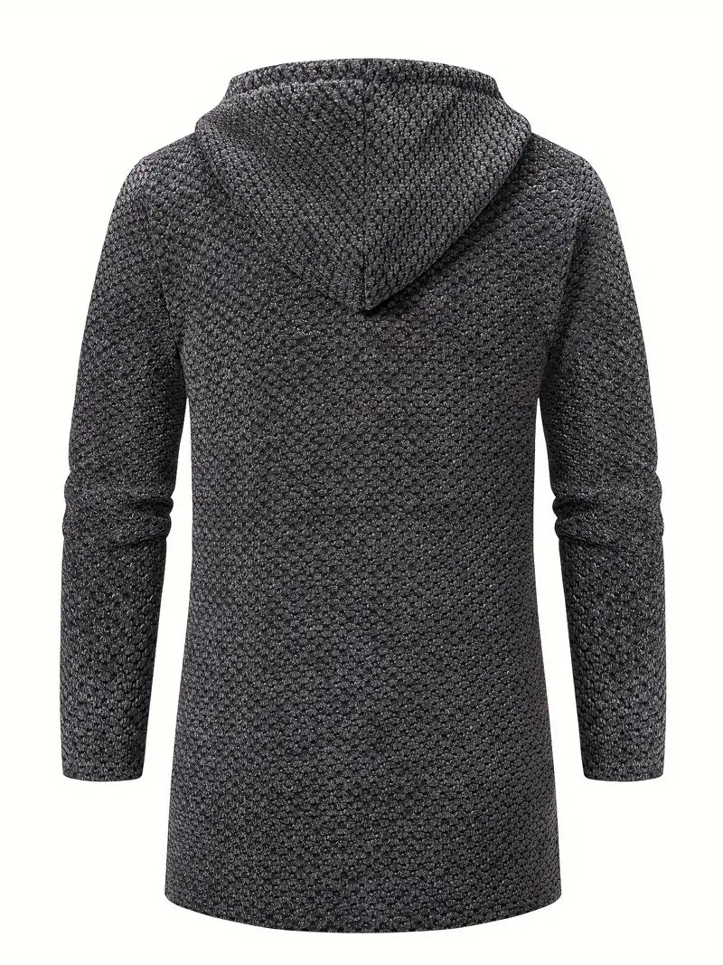 Getextureerde Fleece Voering Capuchon Jas voor Winter en Herfst