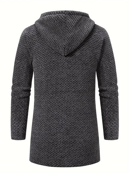 Getextureerde Fleece Voering Capuchon Jas voor Winter en Herfst